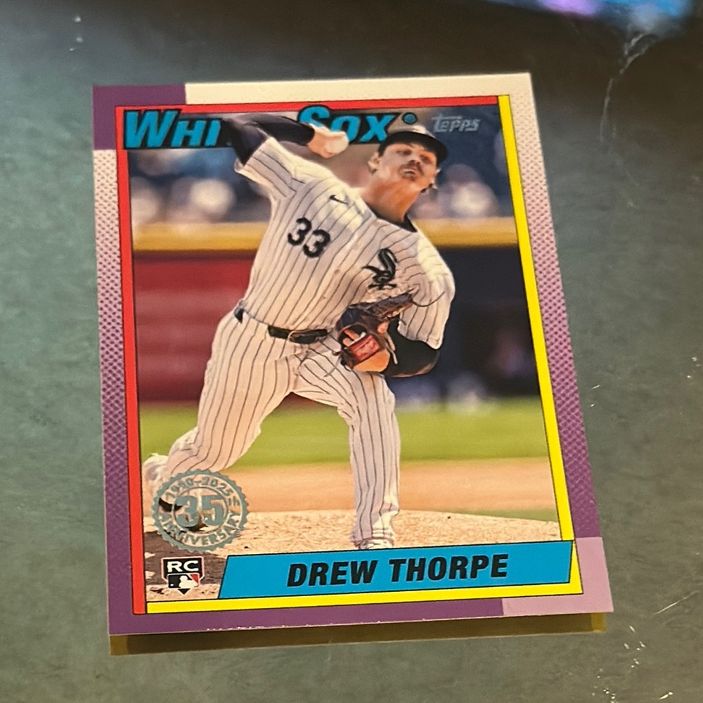 Topps White Sox Card with Purple and Yellow Accents